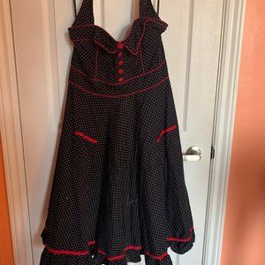 Hell Bunny Vixen Vanity Polka Dot Halter Dress